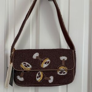 Viral Espresso Martini Brown Beaded Bag